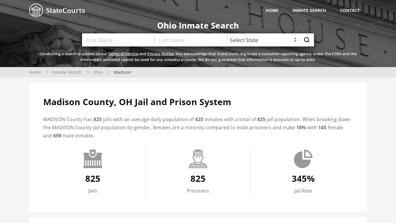 Madison County, OH Inmate Search - StateCourts